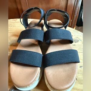 Dreampairs Black Elastic Sandals for Women